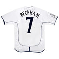 Beckham #7 Retro England Home Jersey World Cup 2002 Front