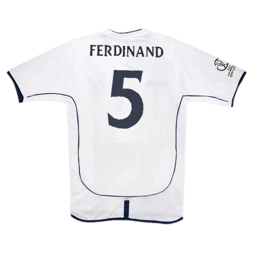 Ferdinand #5 Retro England Home Jersey World Cup 2002 Front