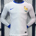 2024//25 France Away White Player Version Long Sleeve Jersey Front