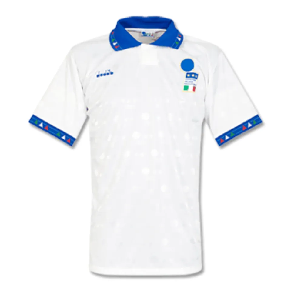 1994 Italy Away White Retro Soccer Jersey Front