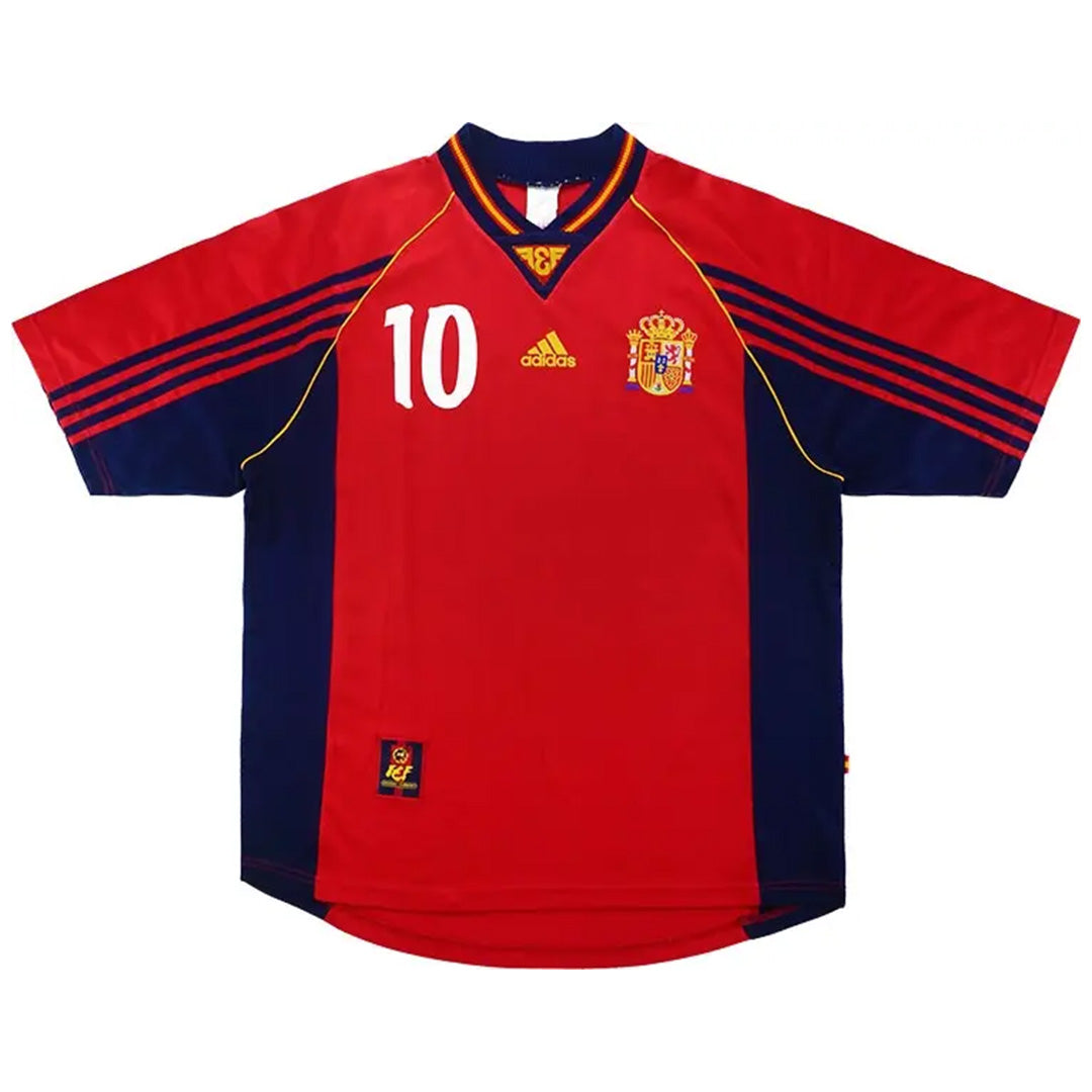 RAÚL #10 Retro Spain Home Jersey World Cup 1998 Back