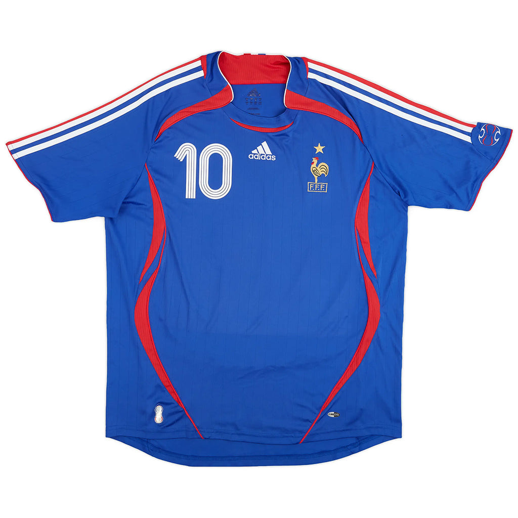 ZIDANE #10 Retro France Home Jersey World Cup 2006 Back