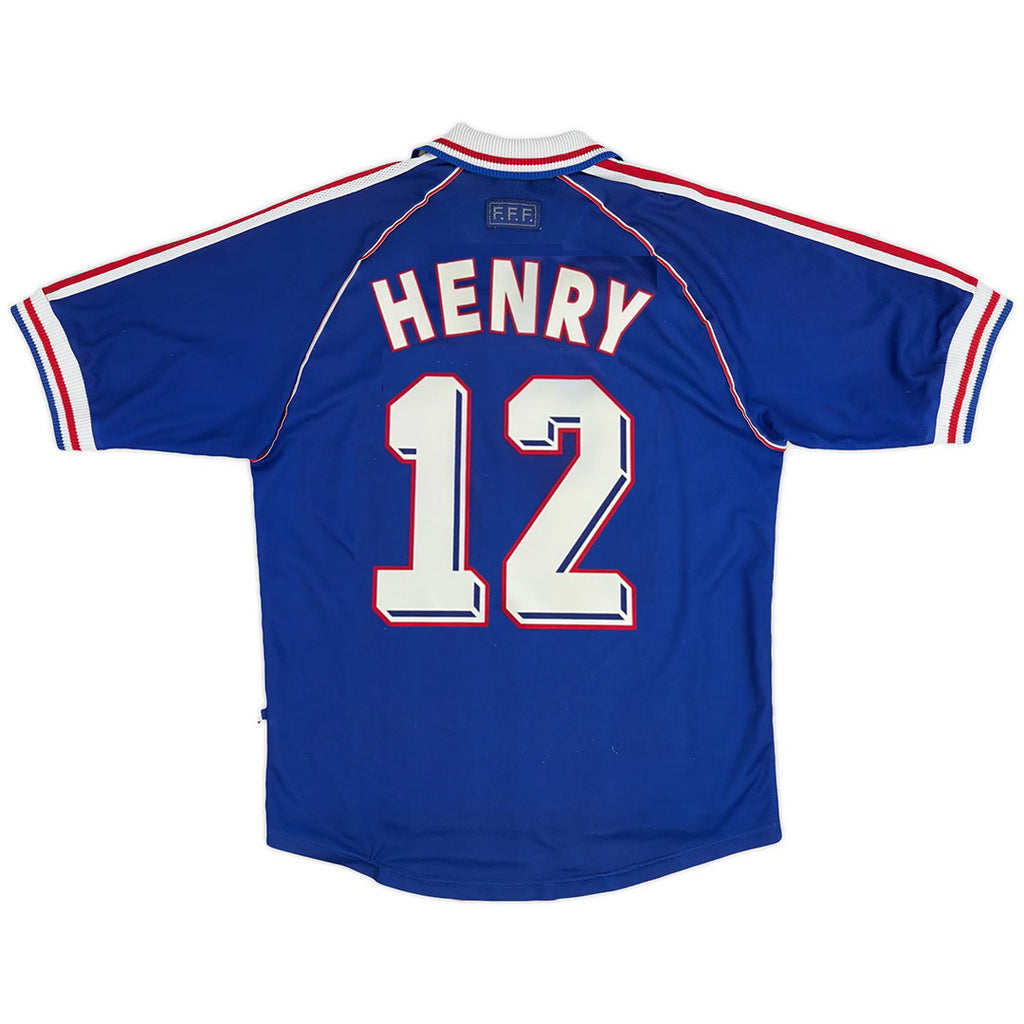 HENRY #12 Retro France Home Jersey World Cup 1998 Front