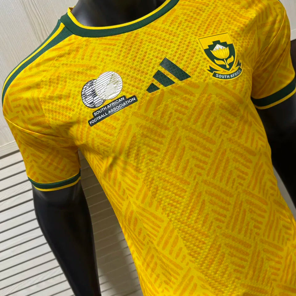 2026/27 South Africa Home Yellow Plyaer Version Soccer Jersey Detail 3