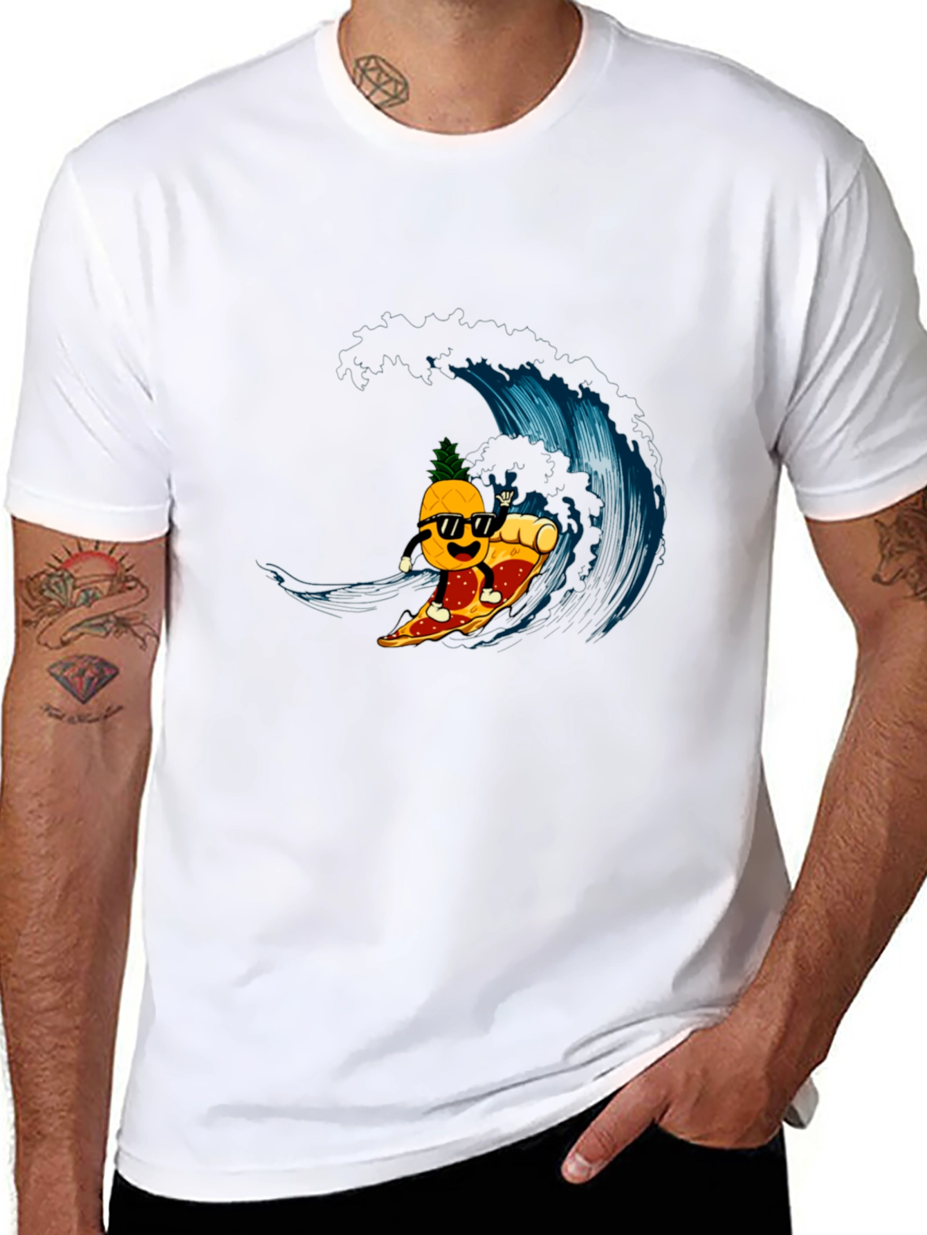 Cool Pineapple Pizza Surf T-Shirt