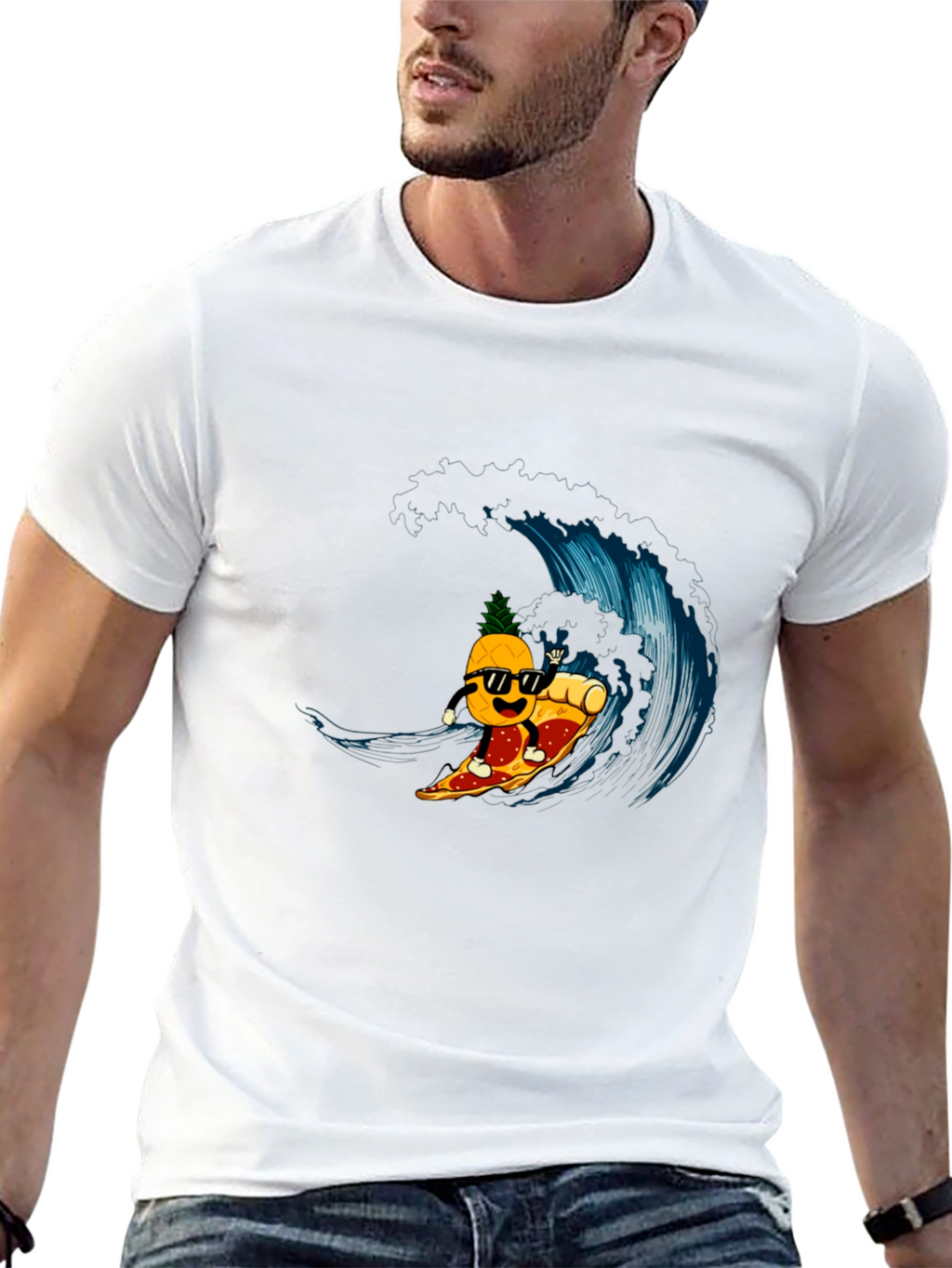 Cool Pineapple Pizza Surf T-Shirt