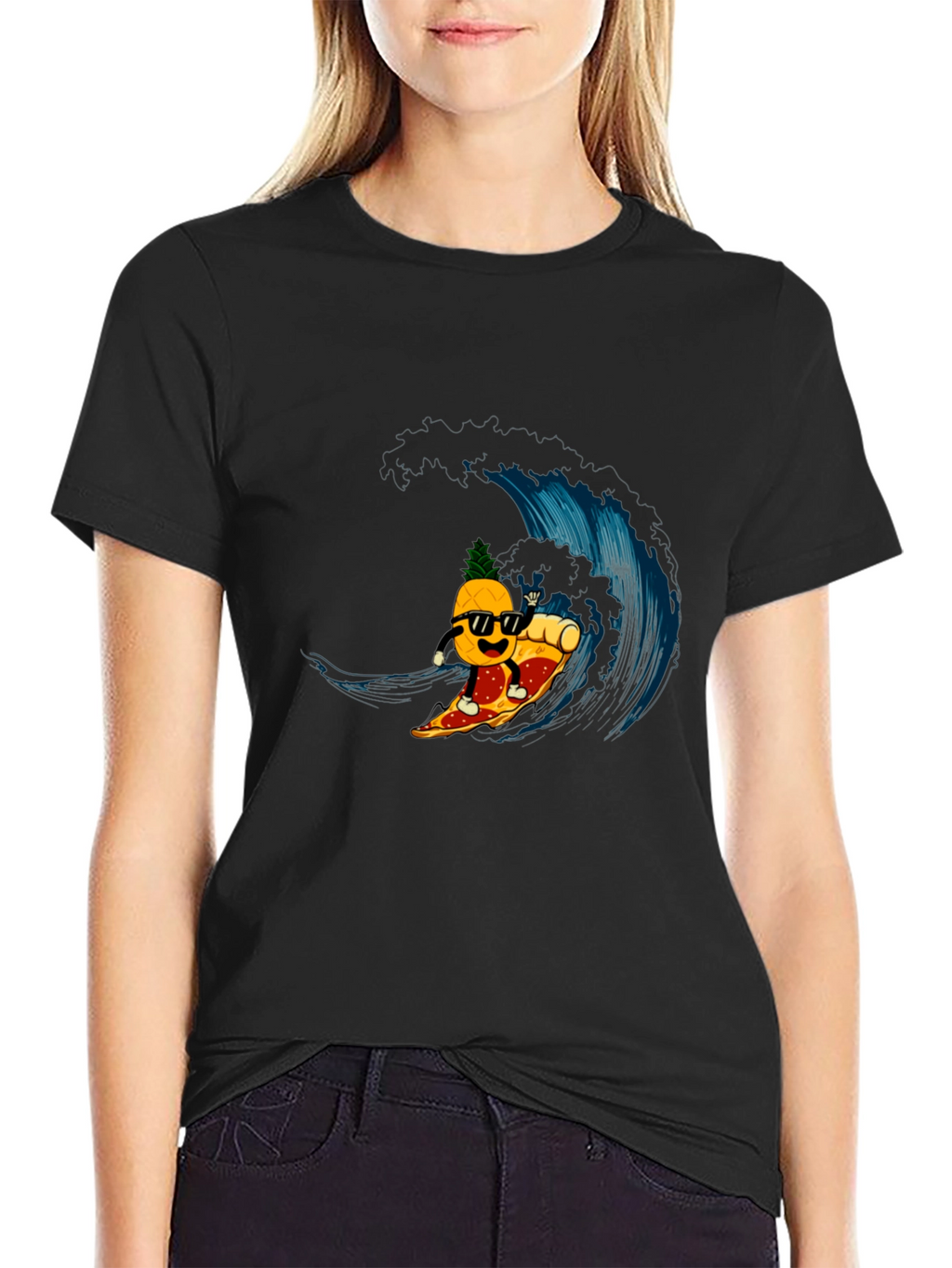 Cool Pineapple Pizza Surf T-Shirt
