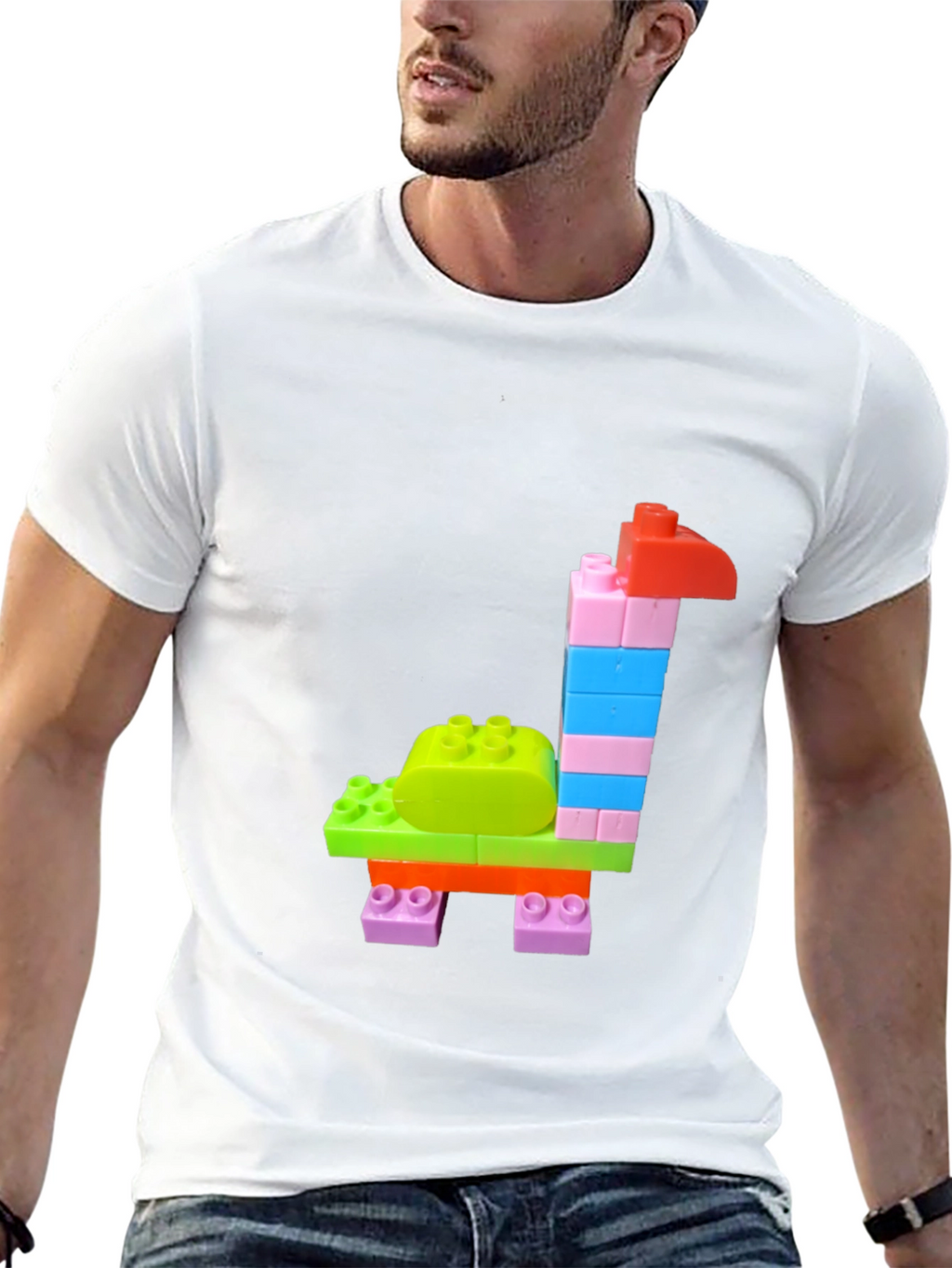 Building Block Giraffe Graphic Tee