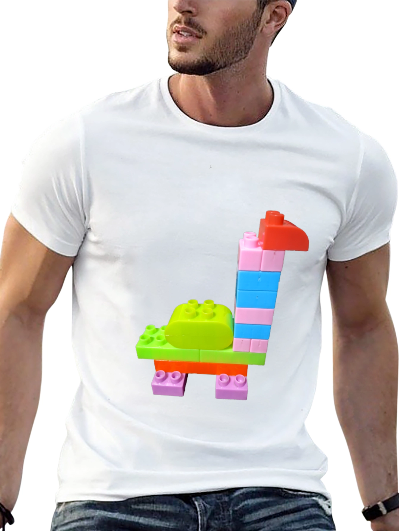 Building Block Giraffe Graphic Tee