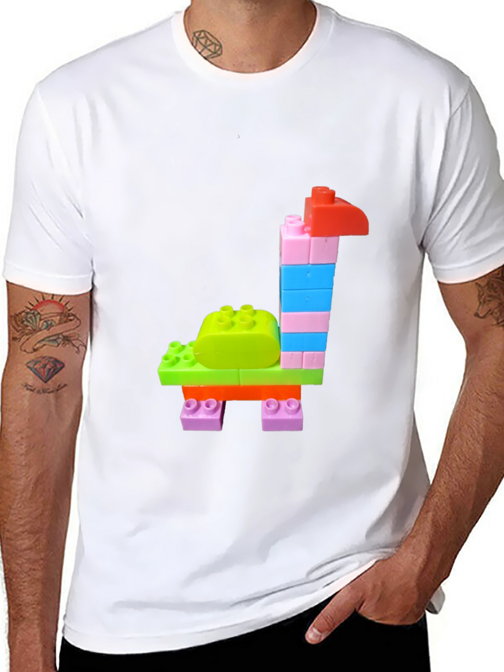 Building Block Giraffe Graphic Tee