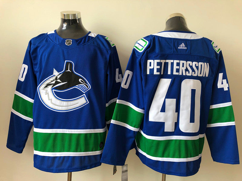 Men's Vancouver Canucks Elias Pettersson #40 Blue Authentic Home Player Jerseys
