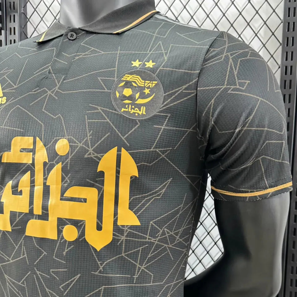 2024 Algeria Black Special Edition Player Version Jersey Detail 4