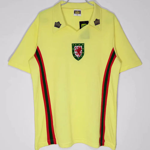 1976/79 Wales Away Yellow Retro Soccer Jersey Front