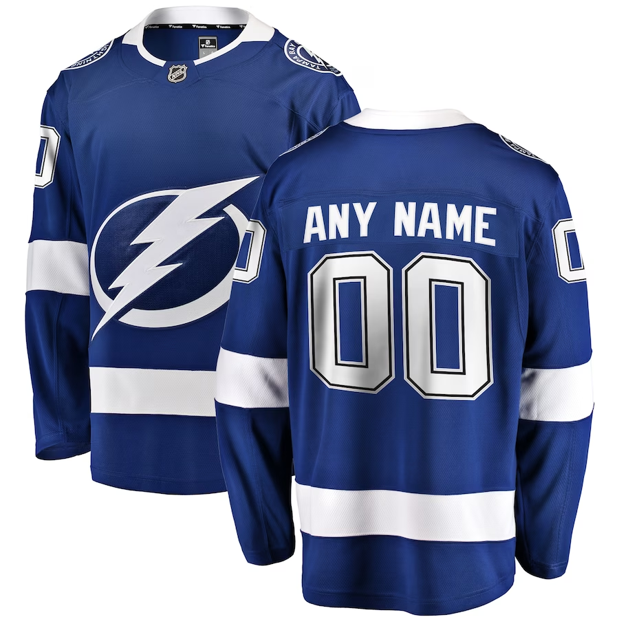 Men's Tampa Bay Lightning Blue Home Breakaway Custom Jerseys