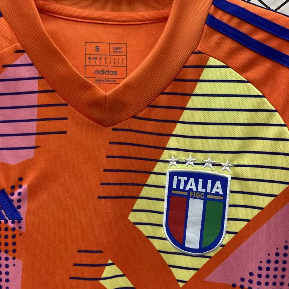 2024/25 Italy Orange Goalkeeper Fans Soccer Jersey Detail 1