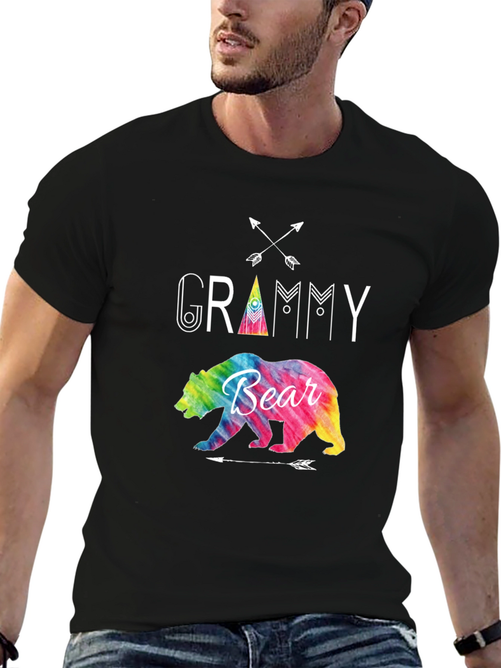 Grammy Bear Tie Dye Graphic T-Shirt