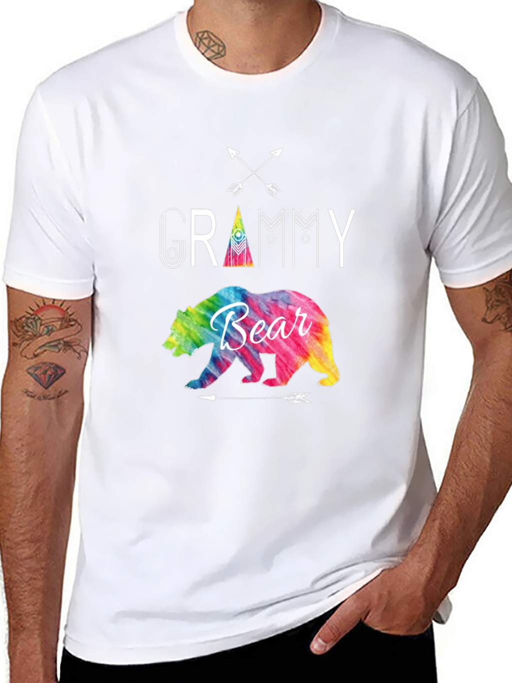 Grammy Bear Tie Dye Graphic T-Shirt