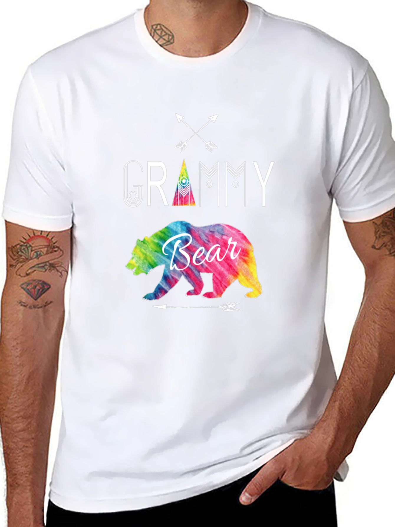 Grammy Bear Tie Dye Graphic T-Shirt