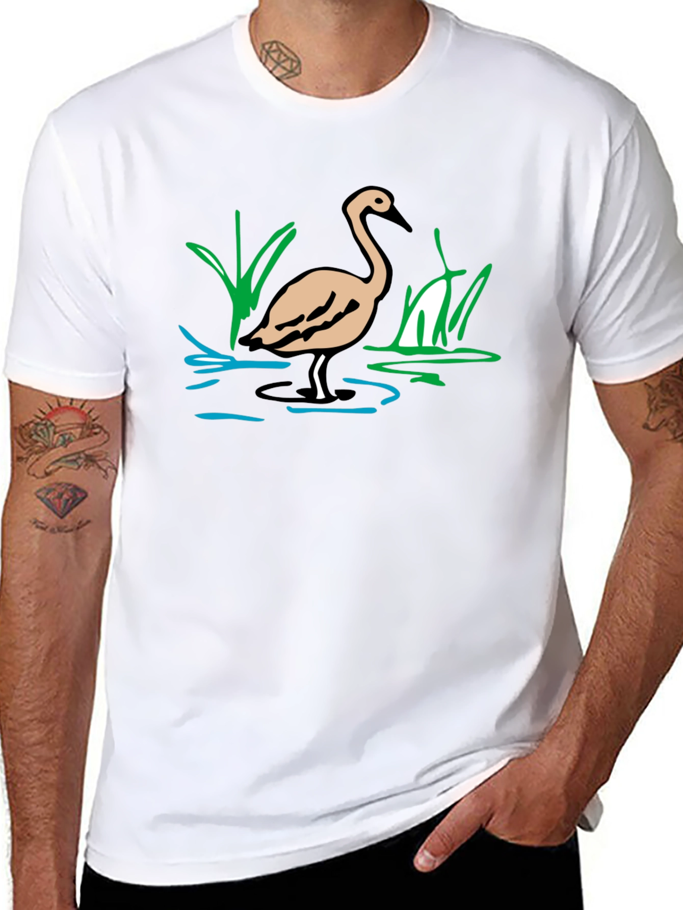 Heron T-Shirt - Nature Inspired Graphic Tee