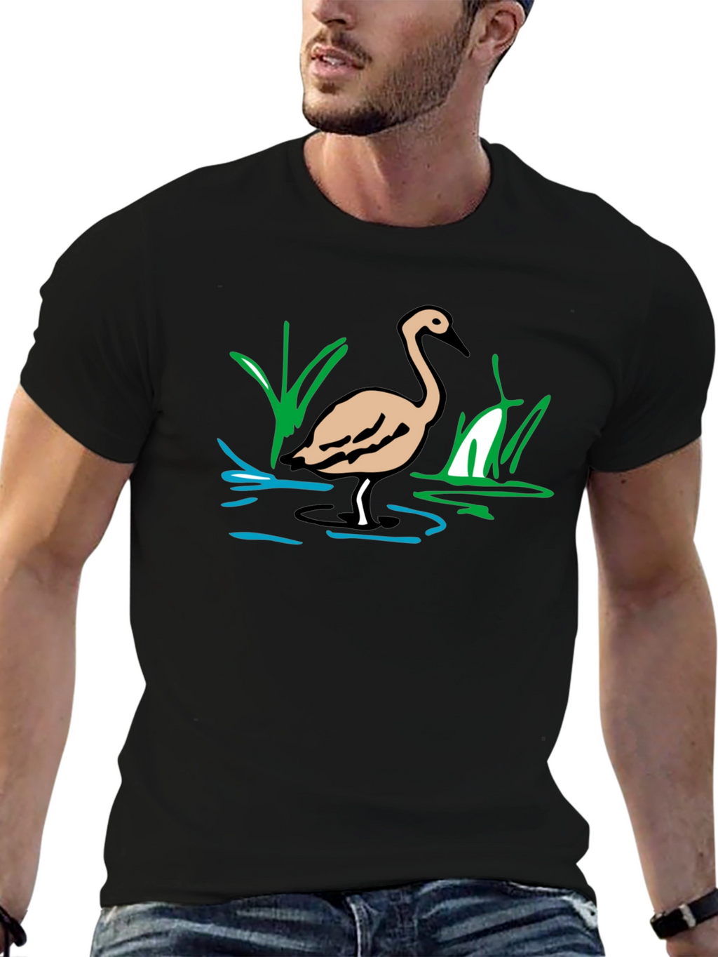 Heron T-Shirt - Nature Inspired Graphic Tee