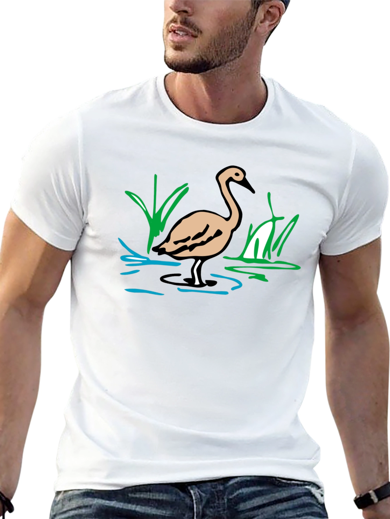 Heron T-Shirt - Nature Inspired Graphic Tee