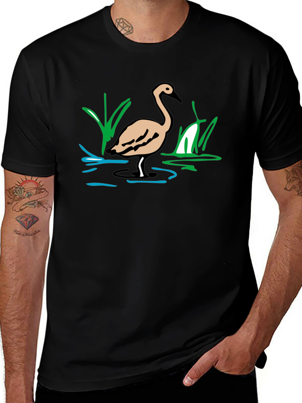 Heron T-Shirt - Nature Inspired Graphic Tee