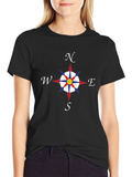 Compass Rose T-Shirt - Nautical Direction Design