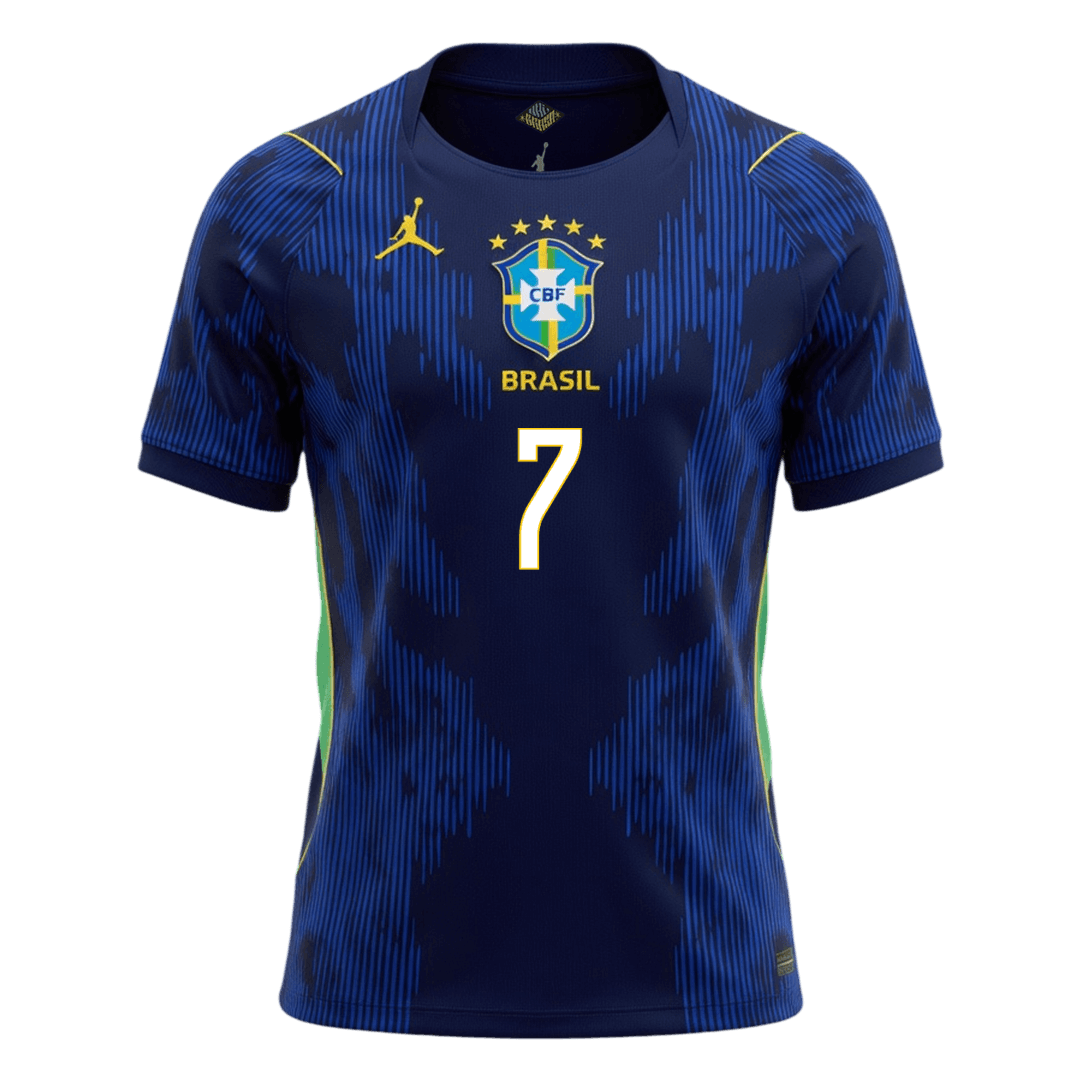 VINI JR. #7 Brazil Away Soccer Jersey World Cup 2026 Navy Back