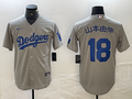 Men's Los Angeles Dodgers Yoshinobu Yamamoto #18 Gray Alternate Game Jerseys