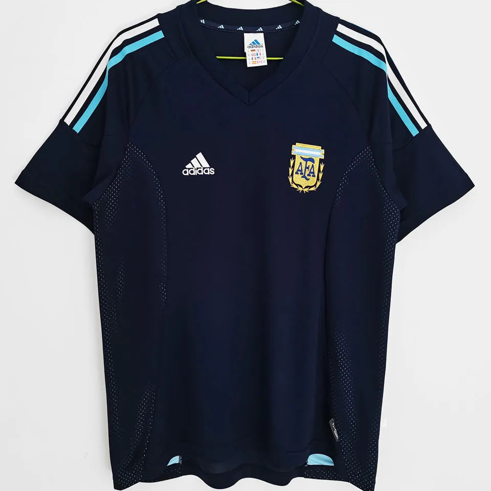 2002 Argentina Away Retro Soccer Jersey Front
