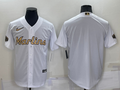Men's Miami Marlins White Replica Blank Jerseys
