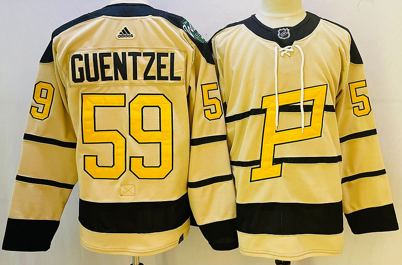 Men's Pittsburgh Penguins Jake Guentzel #59 Yellow Game Jerseys