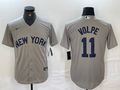 Men's New York Yankees Anthony Volpe #11 Gray Limited Game Jerseys