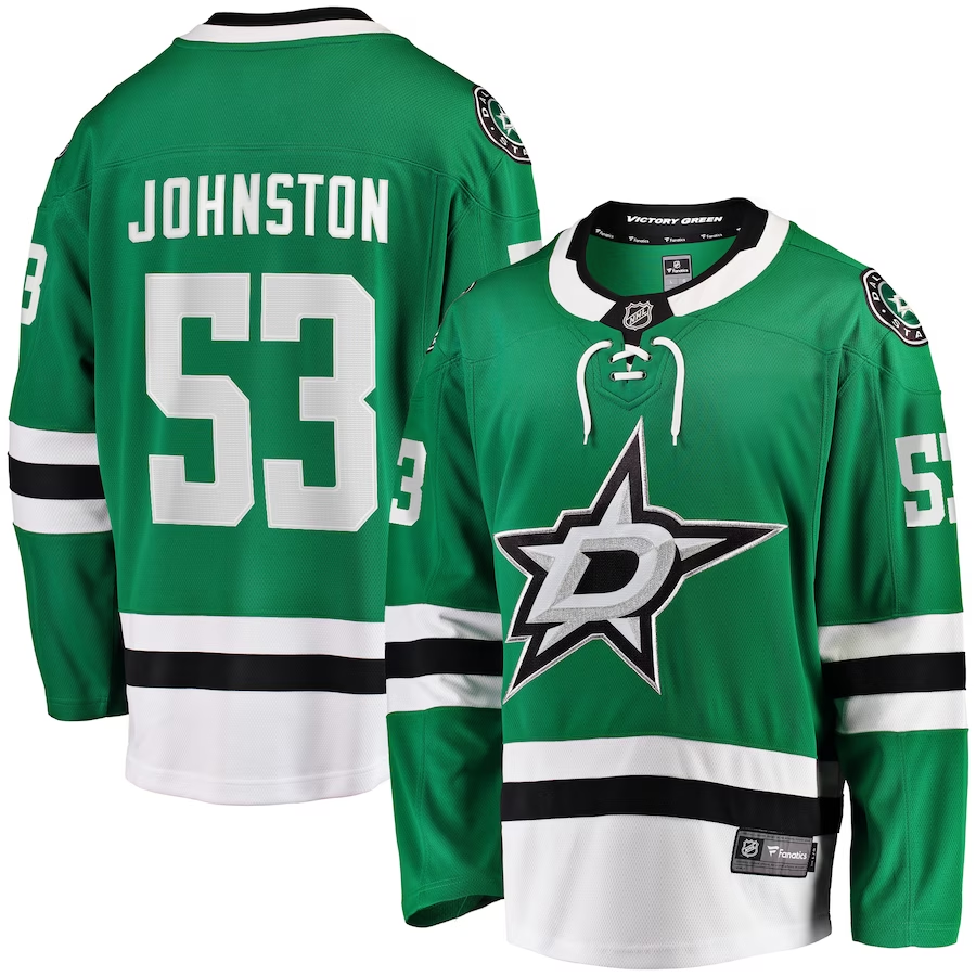 Men's Dallas Stars Wyatt Johnston #53 Kelly Green Home Breakaway Player Jerseys