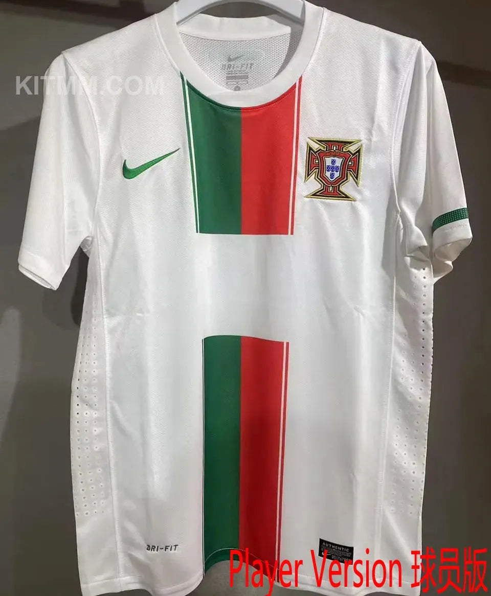 2010 Portugal Away White Retro Player Version Soccer Jersey 球员版 Detail 1