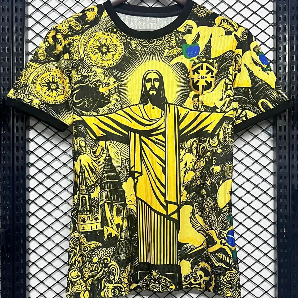 2024/25 Brazil Special Edition Yellow Player Version Soccer Jersey Detail 2
