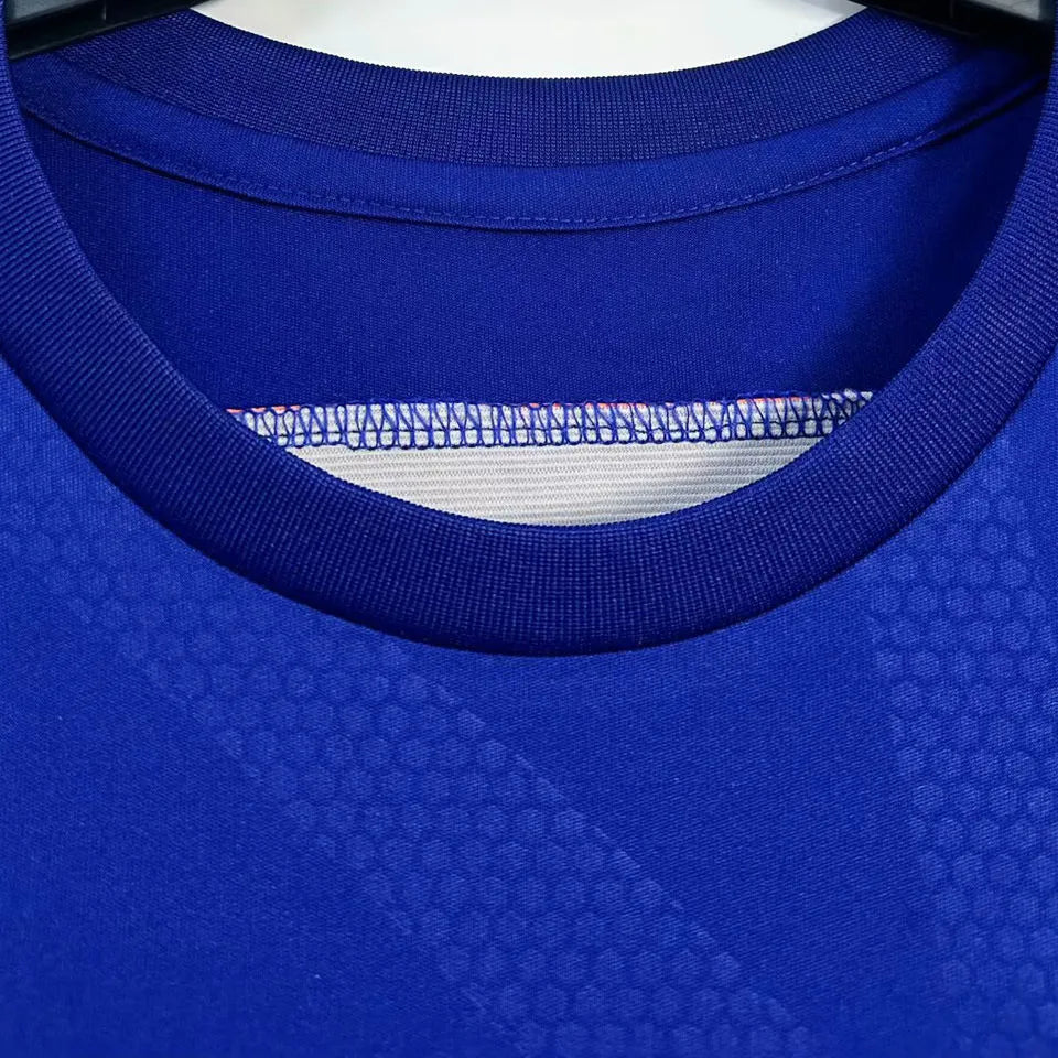 2014 Japan Home Blue Retro Soccer Jersey Detail 1