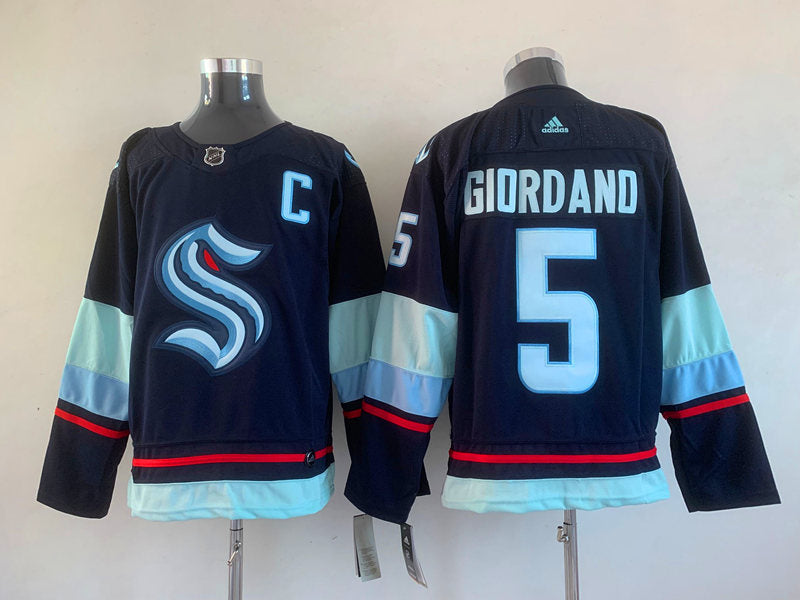 Men's Seattle Kraken Mark Giordano #5 Deep Sea Blue Home Breakaway Player Jerseys