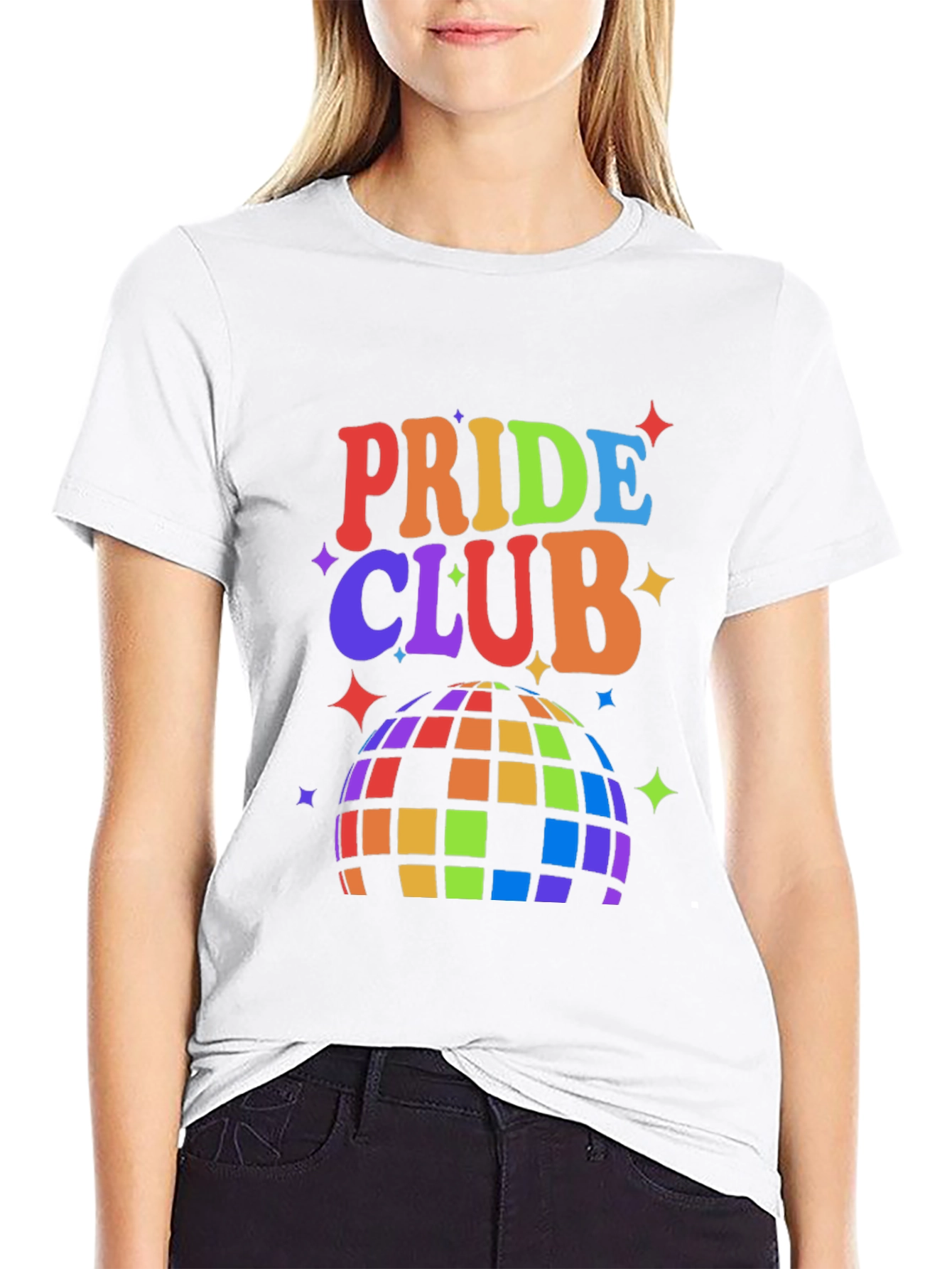 Pride Club Rainbow Disco Ball Graphic Tee