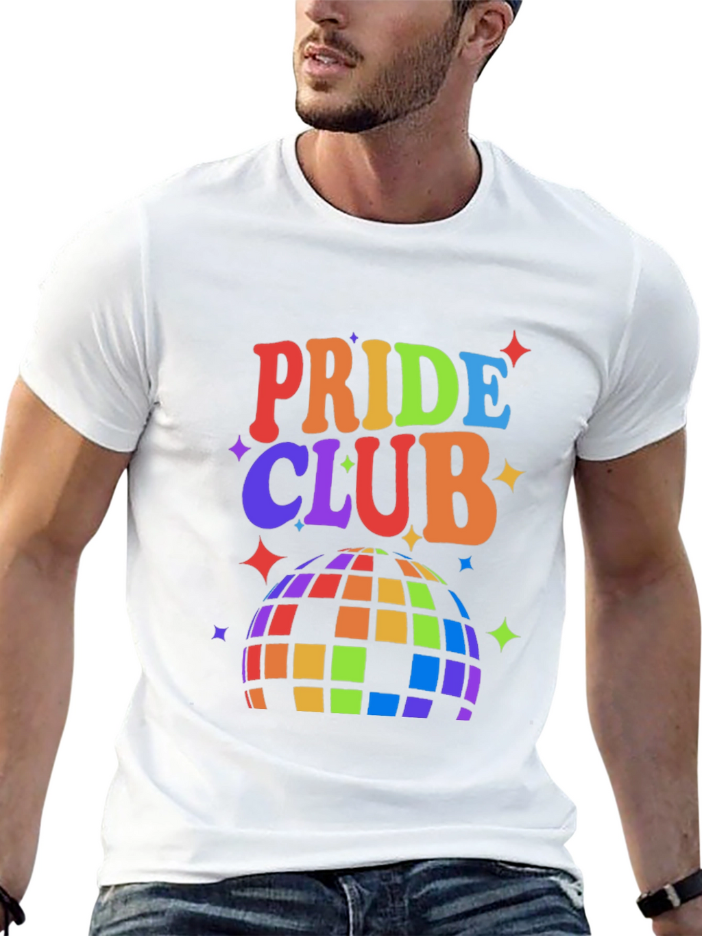 Pride Club Rainbow Disco Ball Graphic Tee
