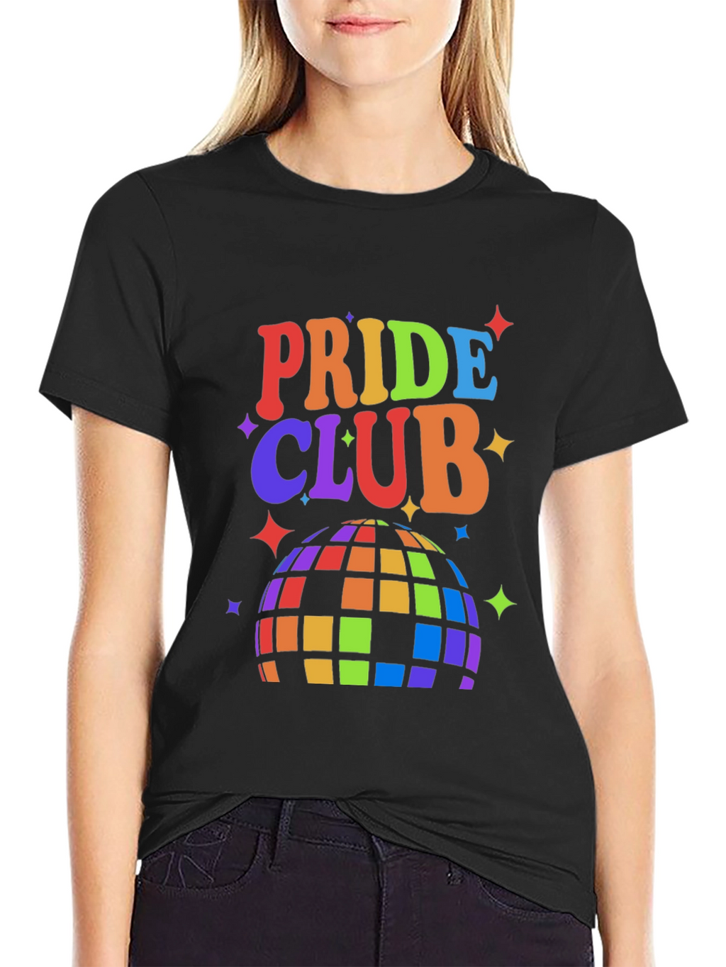 Pride Club Rainbow Disco Ball Graphic Tee