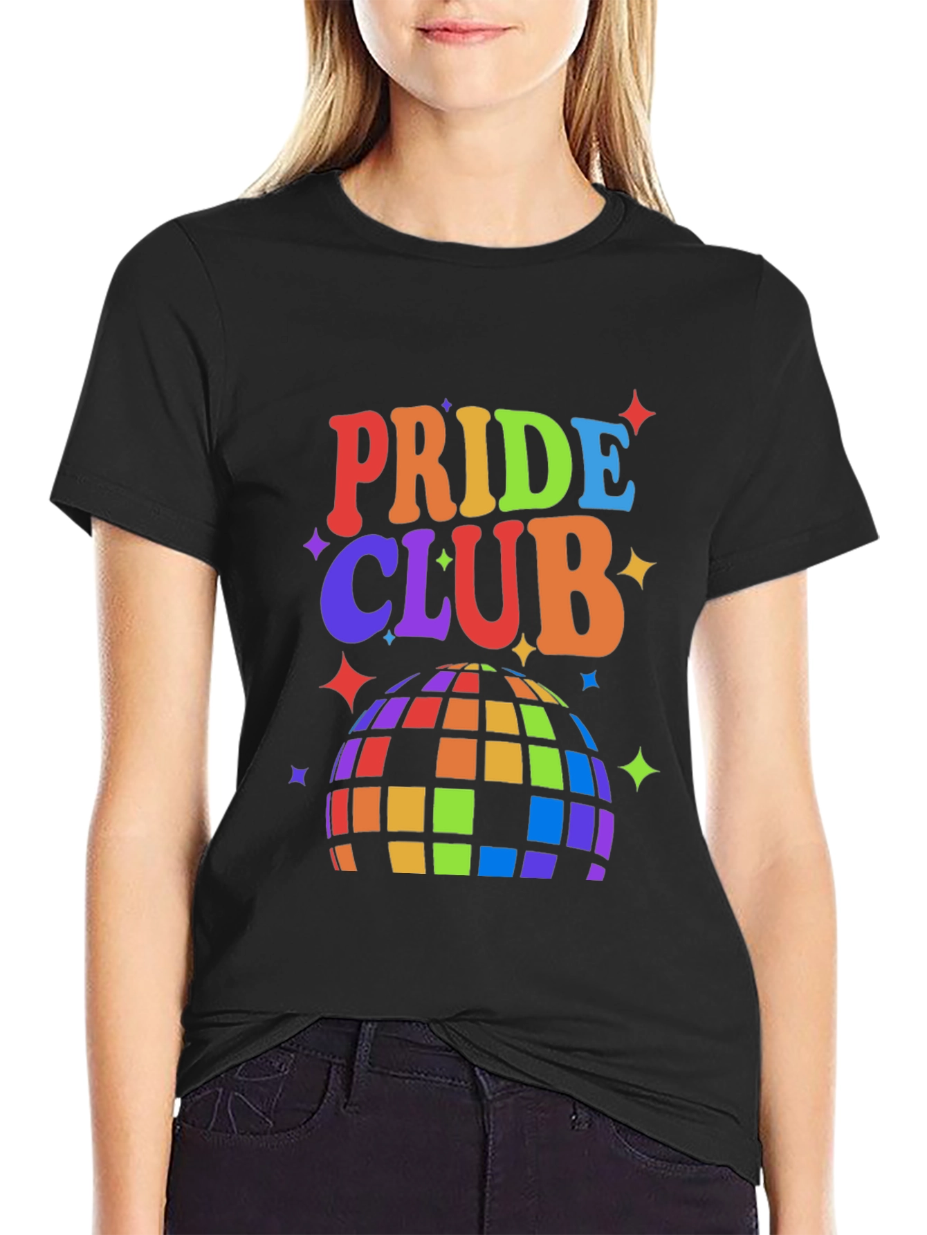 Pride Club Rainbow Disco Ball Graphic Tee
