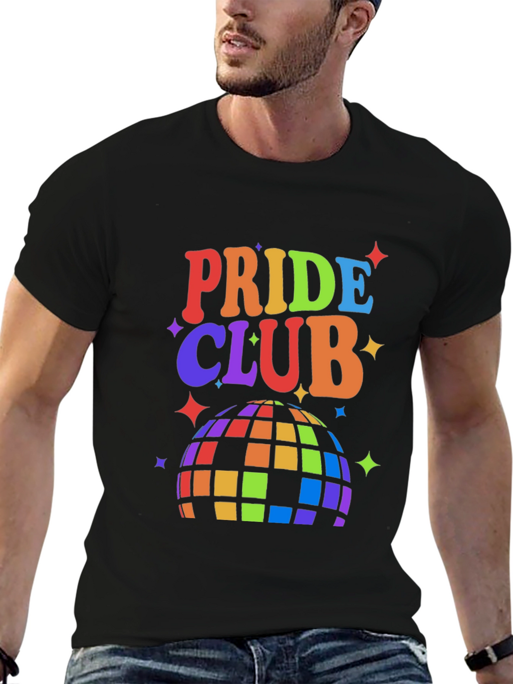 Pride Club Rainbow Disco Ball Graphic Tee