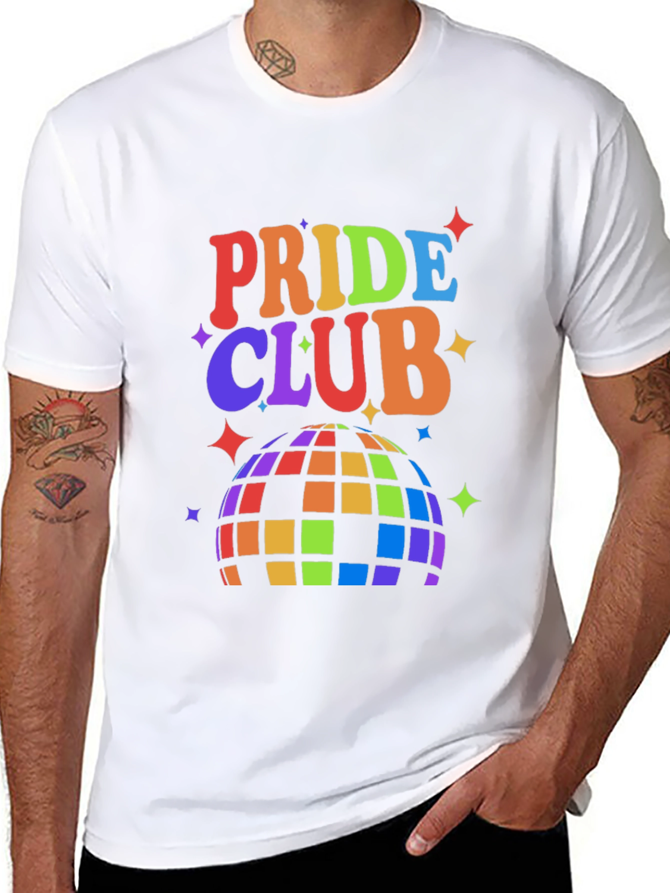 Pride Club Rainbow Disco Ball Graphic Tee