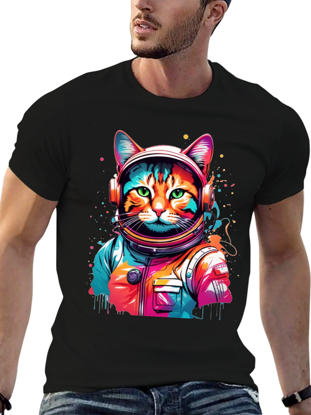Astronaut Cat T-Shirt - Space Kitty Tee