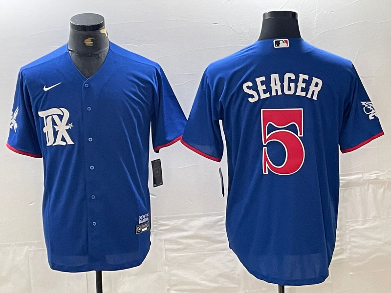 Men's Texas Rangers Corey Seager #5 Royal City Connect Limited Player Jerseys