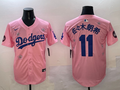 Men's Los Angeles Dodgers Roki Sasaki #11 Pink Game Jerseys