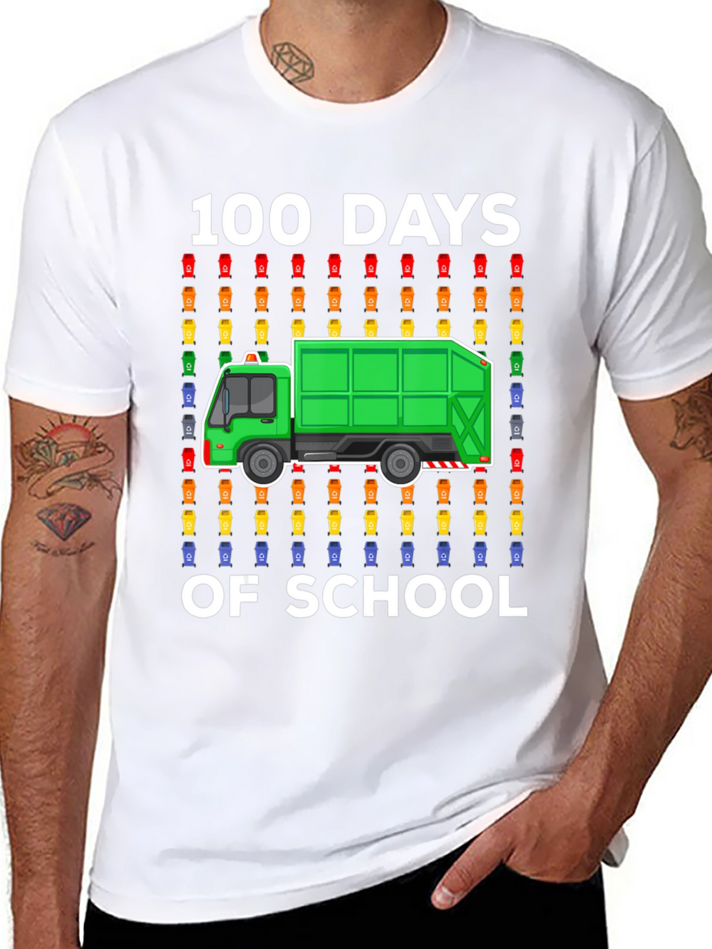 100 Days of School Garbage Truck T-Shirt