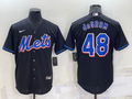 Men's New York Mets Jacob deGrom #48 Black Replica Baseball Jerseys