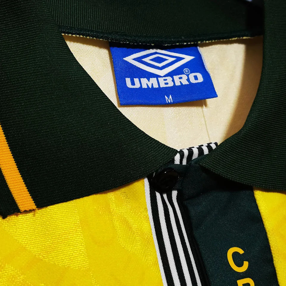 1991/93 Brazil Home Yellow Retro Soccer Jersey Detail 1